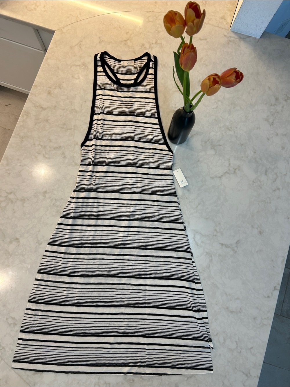 NWT stem striped sleeveless tank cover up maxi